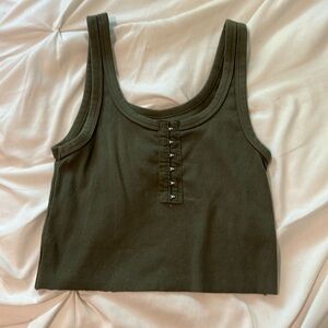 army green cropped aerie tank top